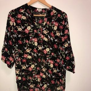 Floral black blouse